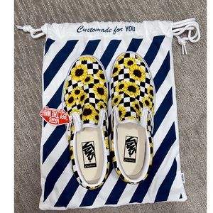 NWT custom made sunflower vans size 9